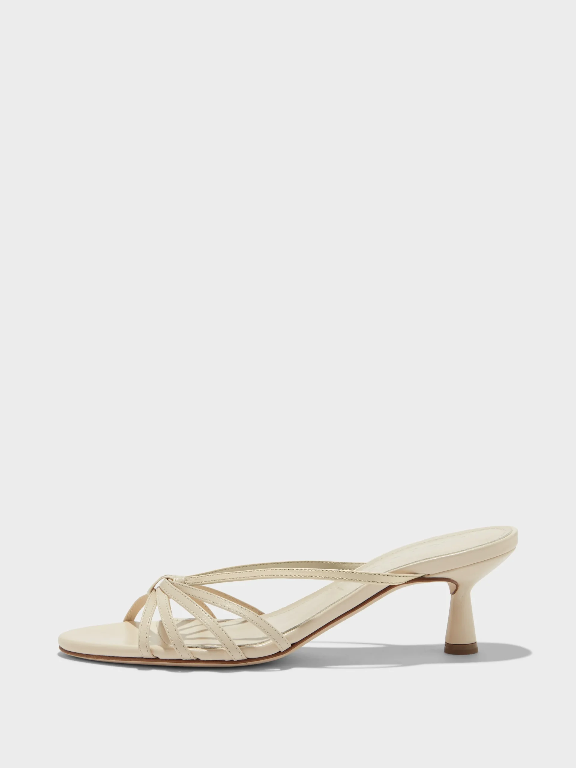 New Aeyde Abby Leather Mules Creamy Nappa
