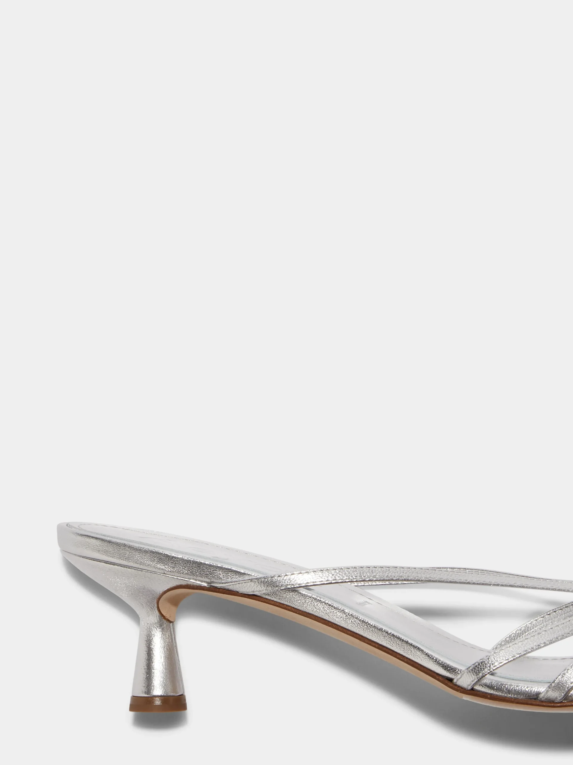 Discount Aeyde Abby Leather Mules Silver Nappa