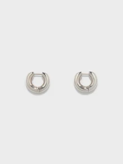 Sale Aeyde Alaya Medium Palladium-Plated Hoop Earrings Palladium Plated