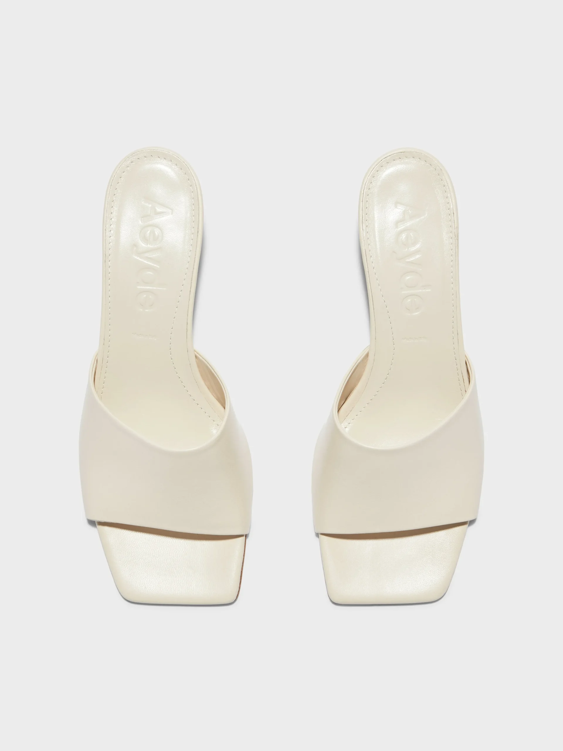 New Aeyde Ale Leather Mules Creamy Nappa