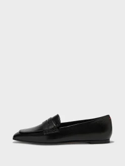 Clearance Aeyde Alfie Leather Loafers Black Nappa