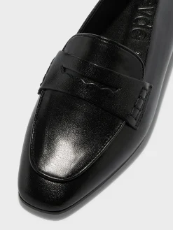 Clearance Aeyde Alfie Leather Loafers Black Nappa