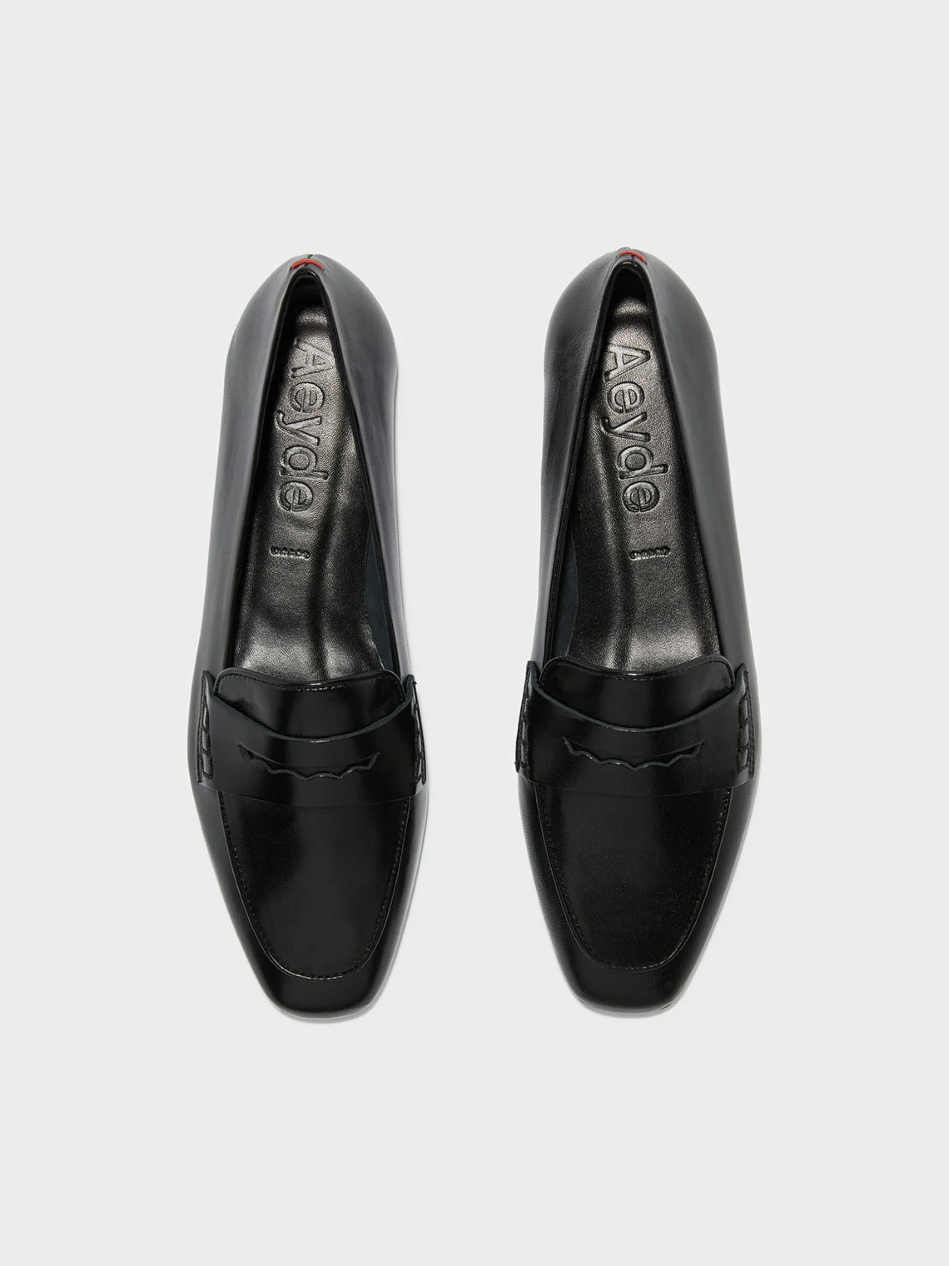 Clearance Aeyde Alfie Leather Loafers Black Nappa