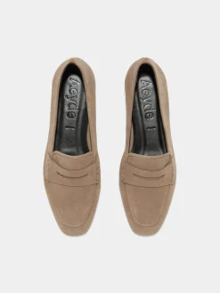 New Aeyde Alfie Suede Loafers Stone Suede