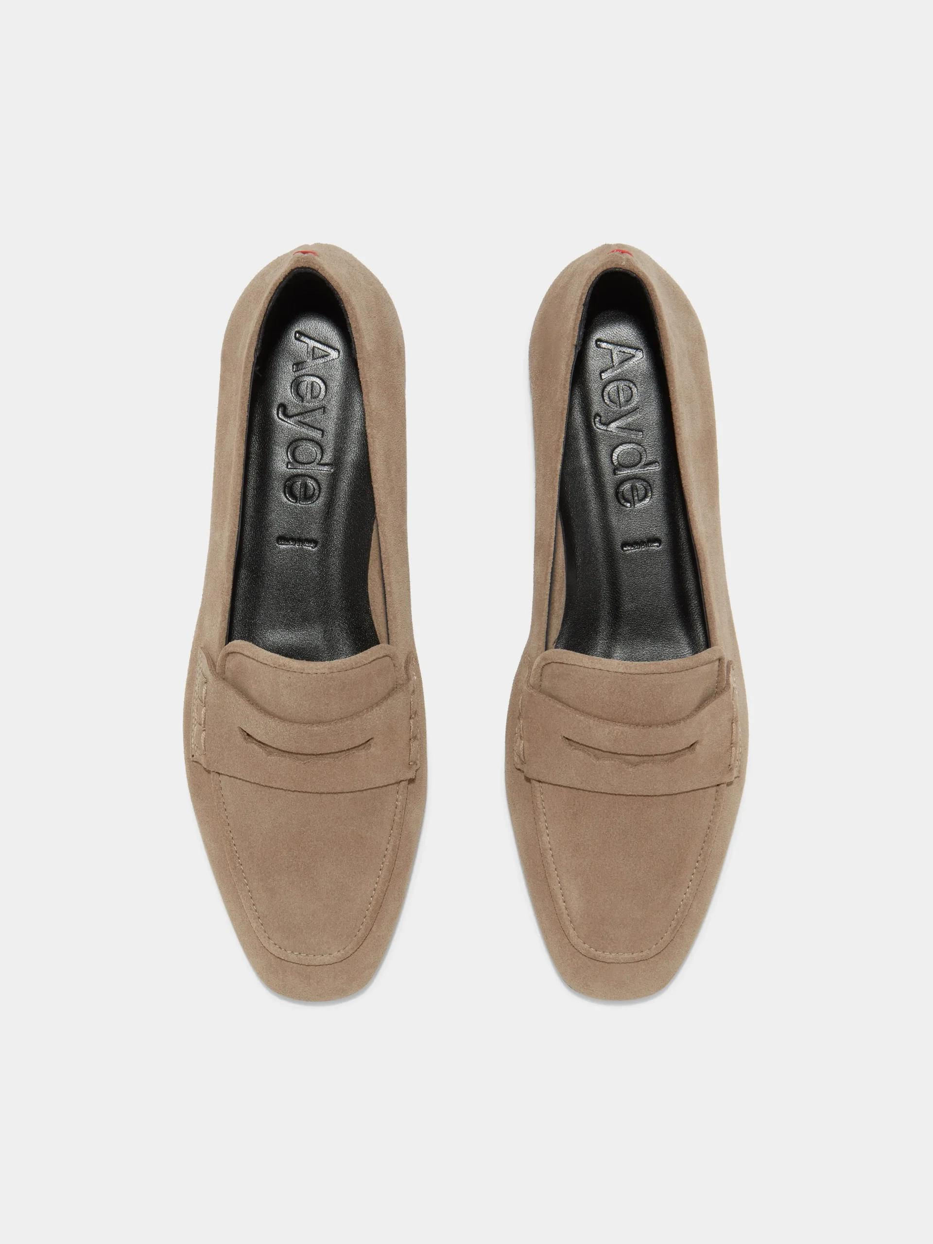 New Aeyde Alfie Suede Loafers Stone Suede