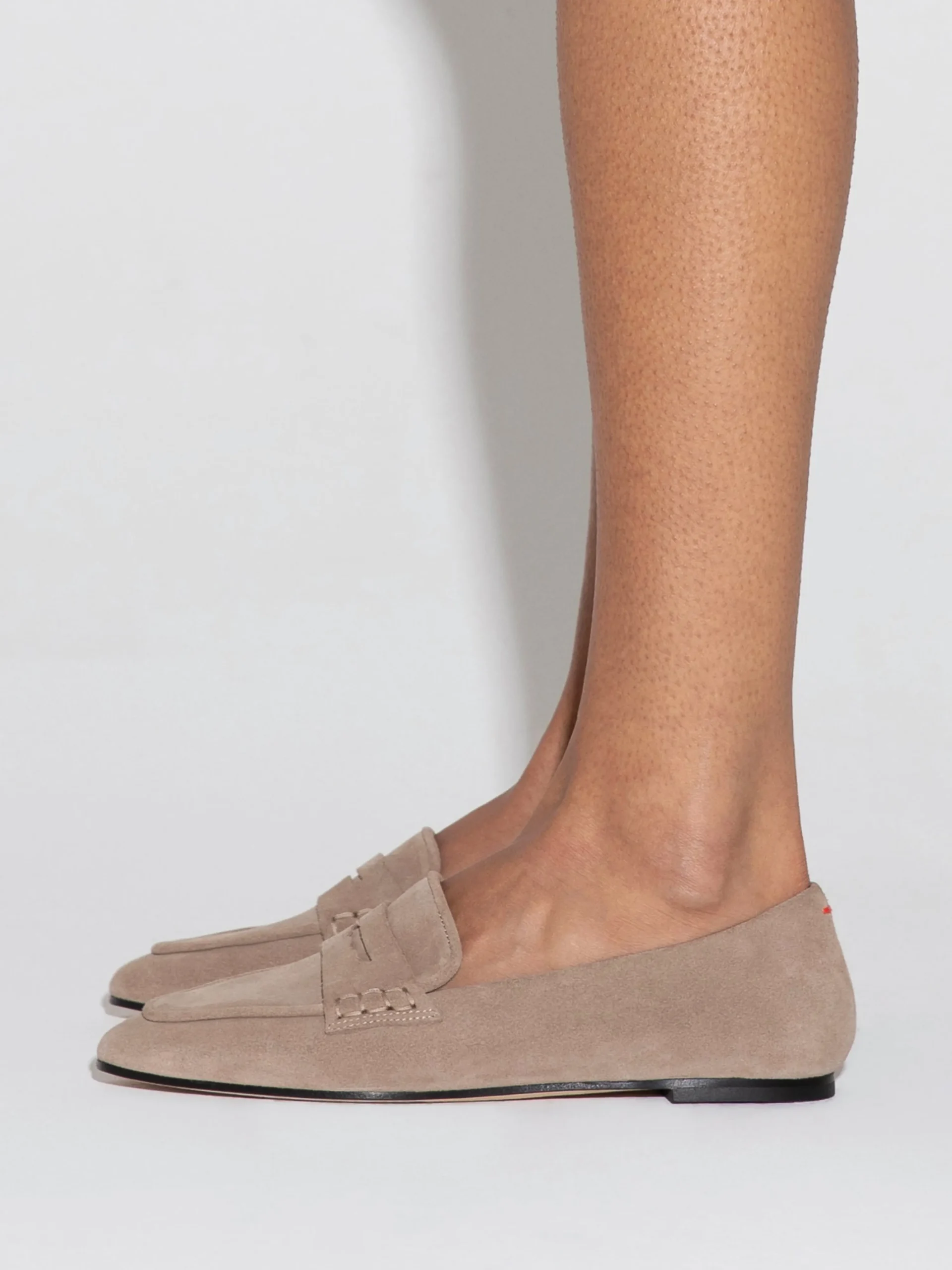 New Aeyde Alfie Suede Loafers Stone Suede