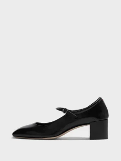 Fashion Aeyde Aline Leather Mary-Jane Pumps Black Nappa