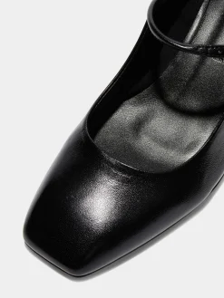 Fashion Aeyde Aline Leather Mary-Jane Pumps Black Nappa