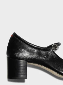Fashion Aeyde Aline Leather Mary-Jane Pumps Black Nappa
