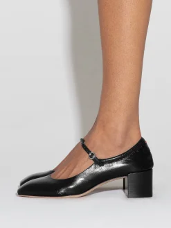 Fashion Aeyde Aline Leather Mary-Jane Pumps Black Nappa