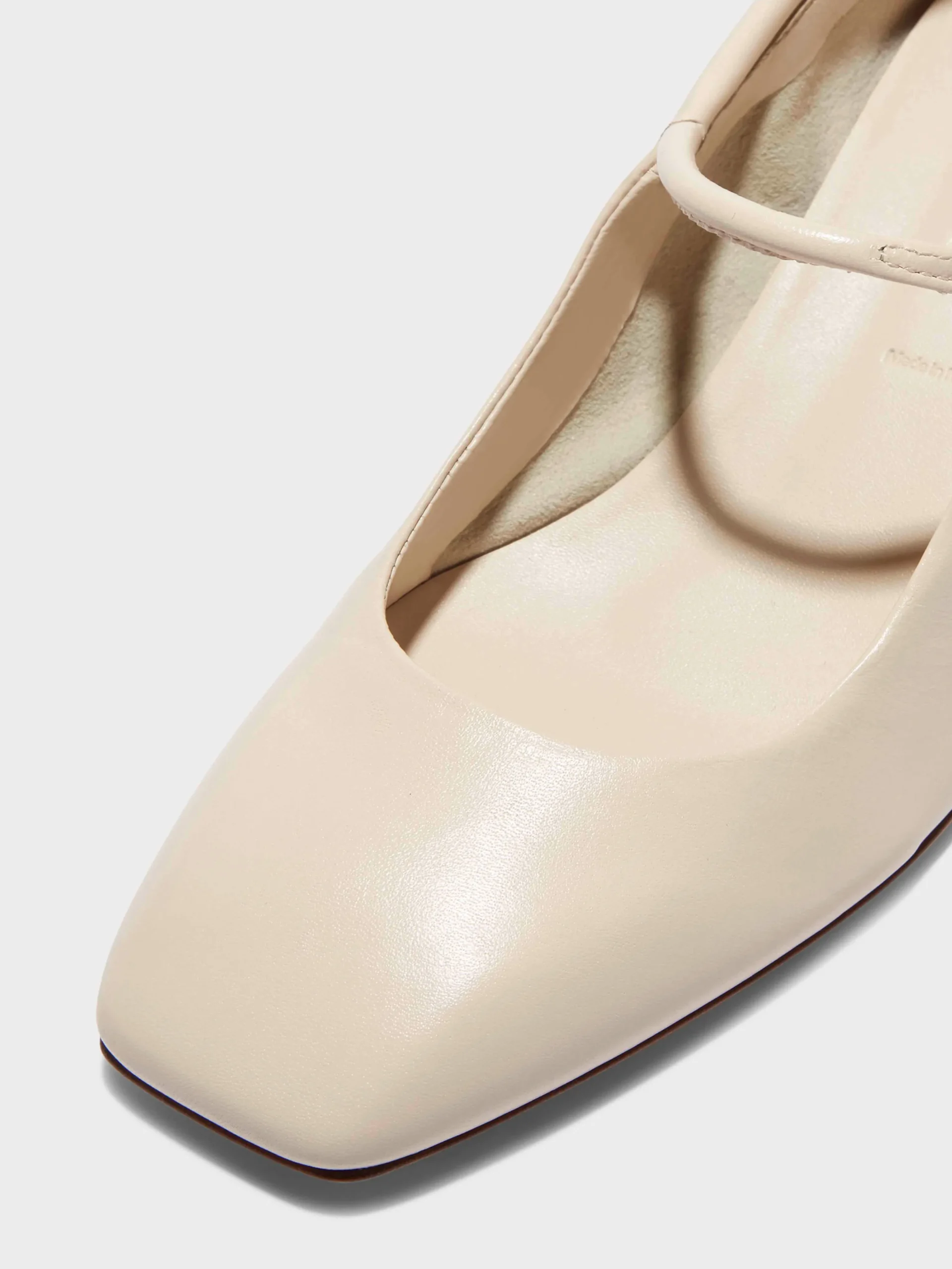 Sale Aeyde Aline Leather Mary-Jane Pumps Creamy Nappa