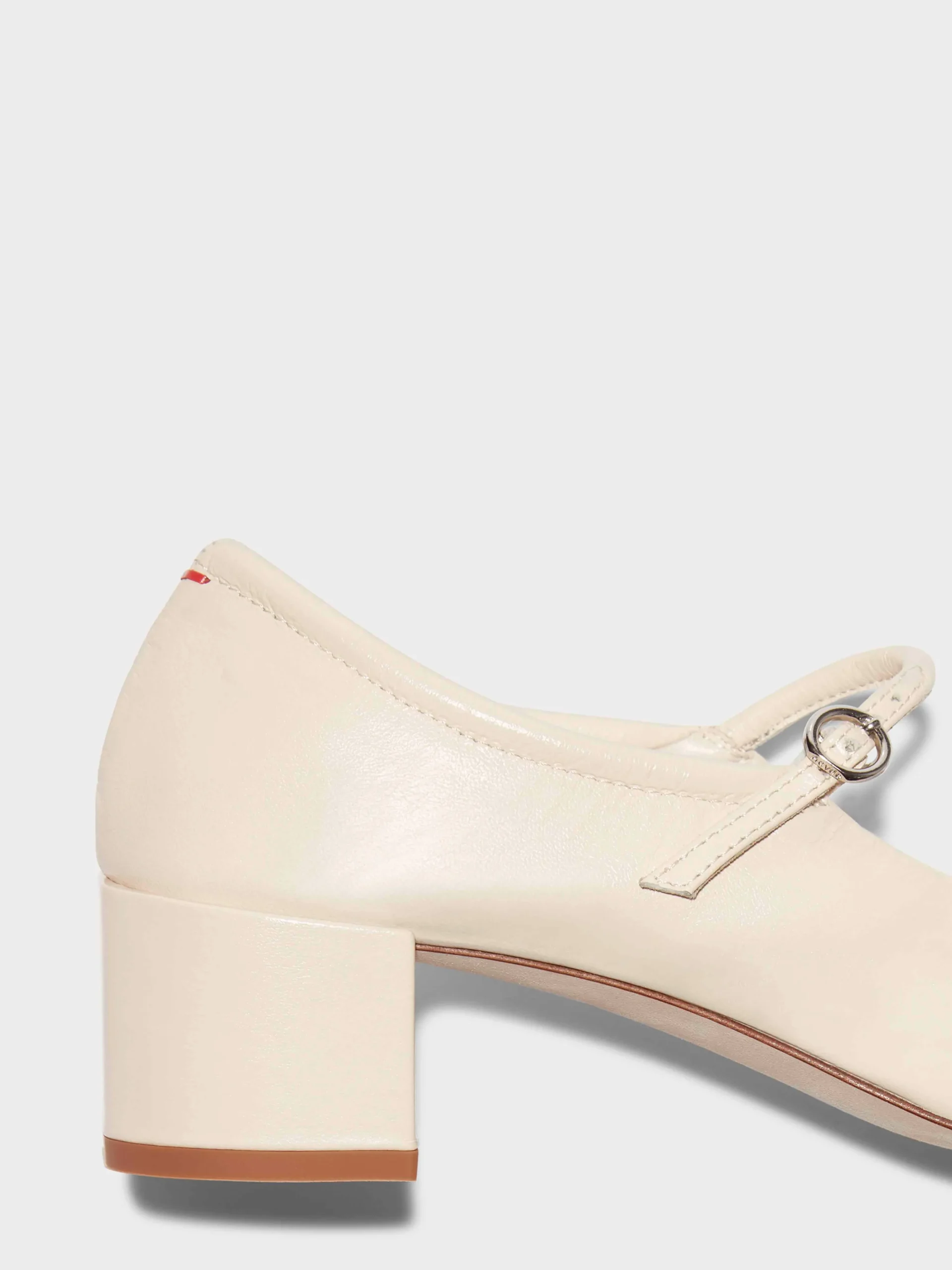 Sale Aeyde Aline Leather Mary-Jane Pumps Creamy Nappa