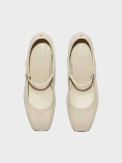 Sale Aeyde Aline Leather Mary-Jane Pumps Creamy Nappa