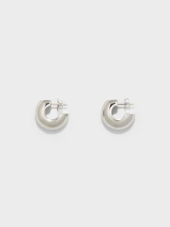 Sale Aeyde Alma Medium Palladium-Plated Earrings Palladium Plated