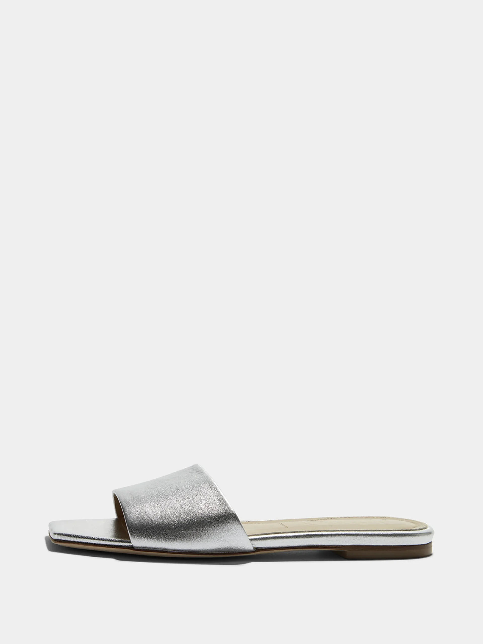 Sale Aeyde Anna Leather Sandals Silver Nappa