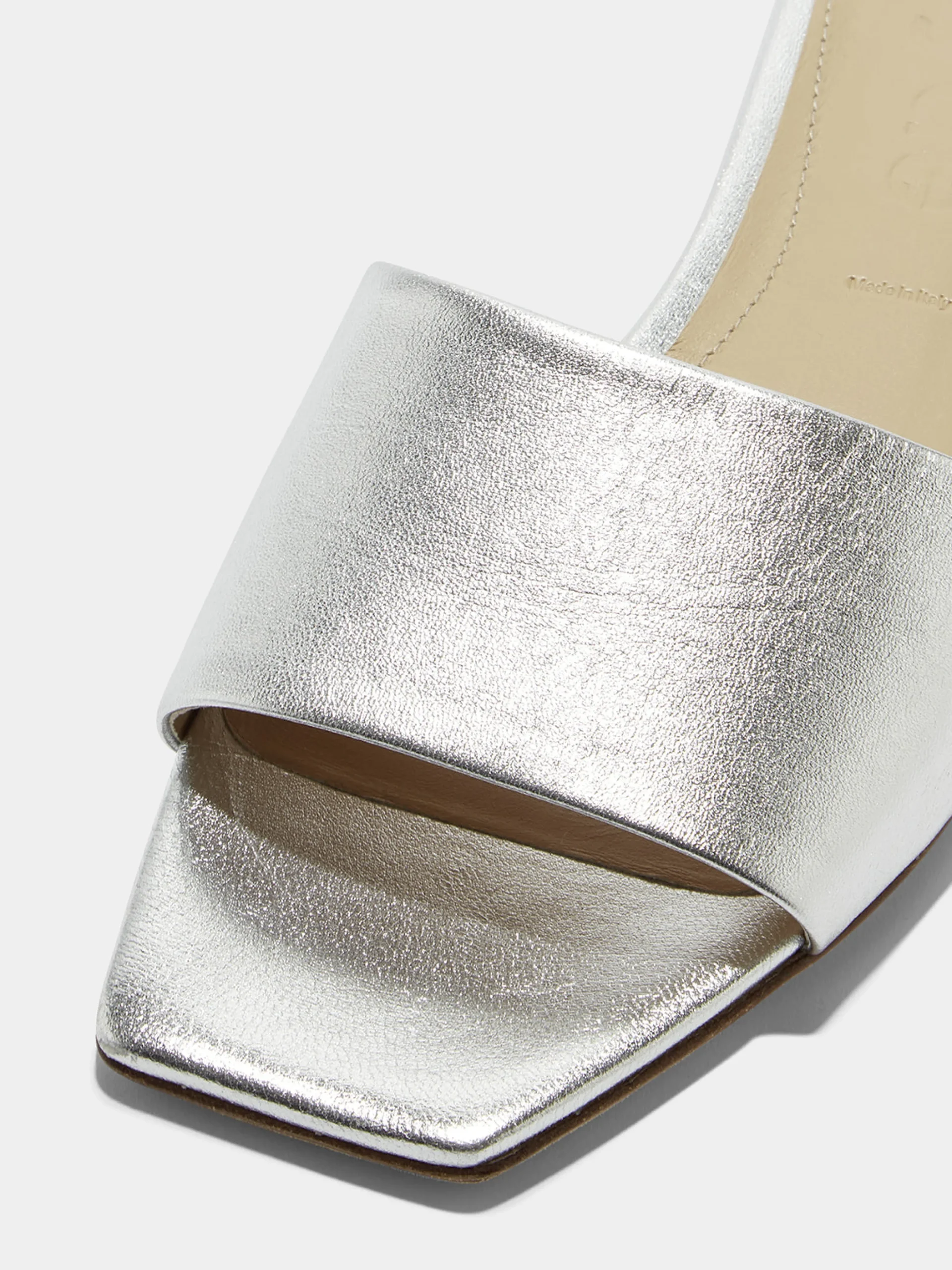 Sale Aeyde Anna Leather Sandals Silver Nappa