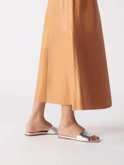 Sale Aeyde Anna Leather Sandals Silver Nappa