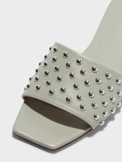 Discount Aeyde Anna Studded Leather Sandals Cloud Nappa