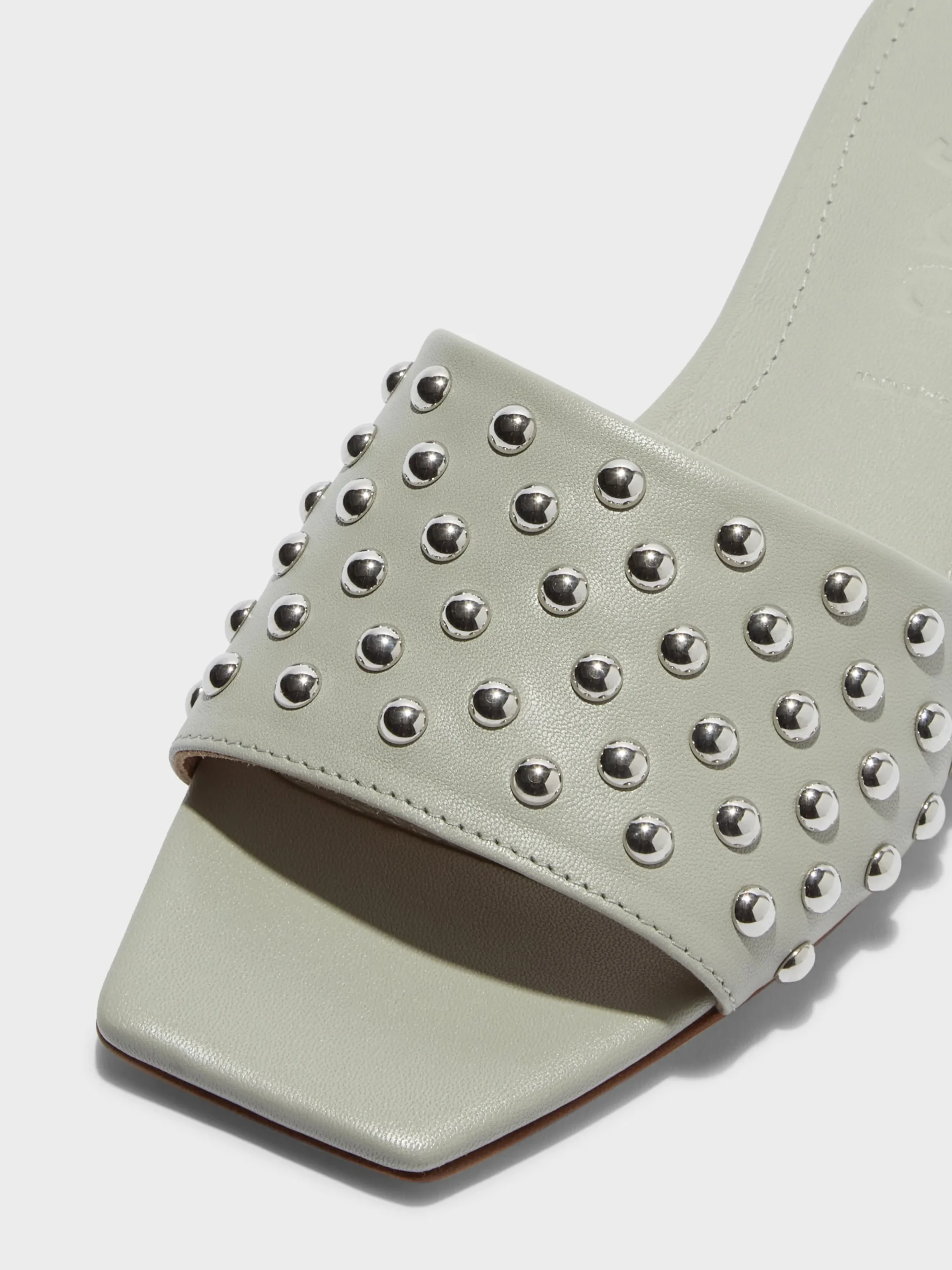 Discount Aeyde Anna Studded Leather Sandals Cloud Nappa