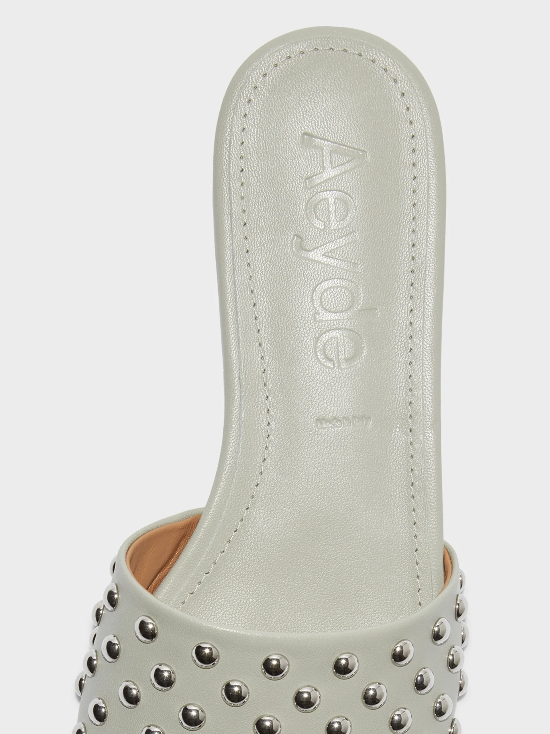 Discount Aeyde Anna Studded Leather Sandals Cloud Nappa