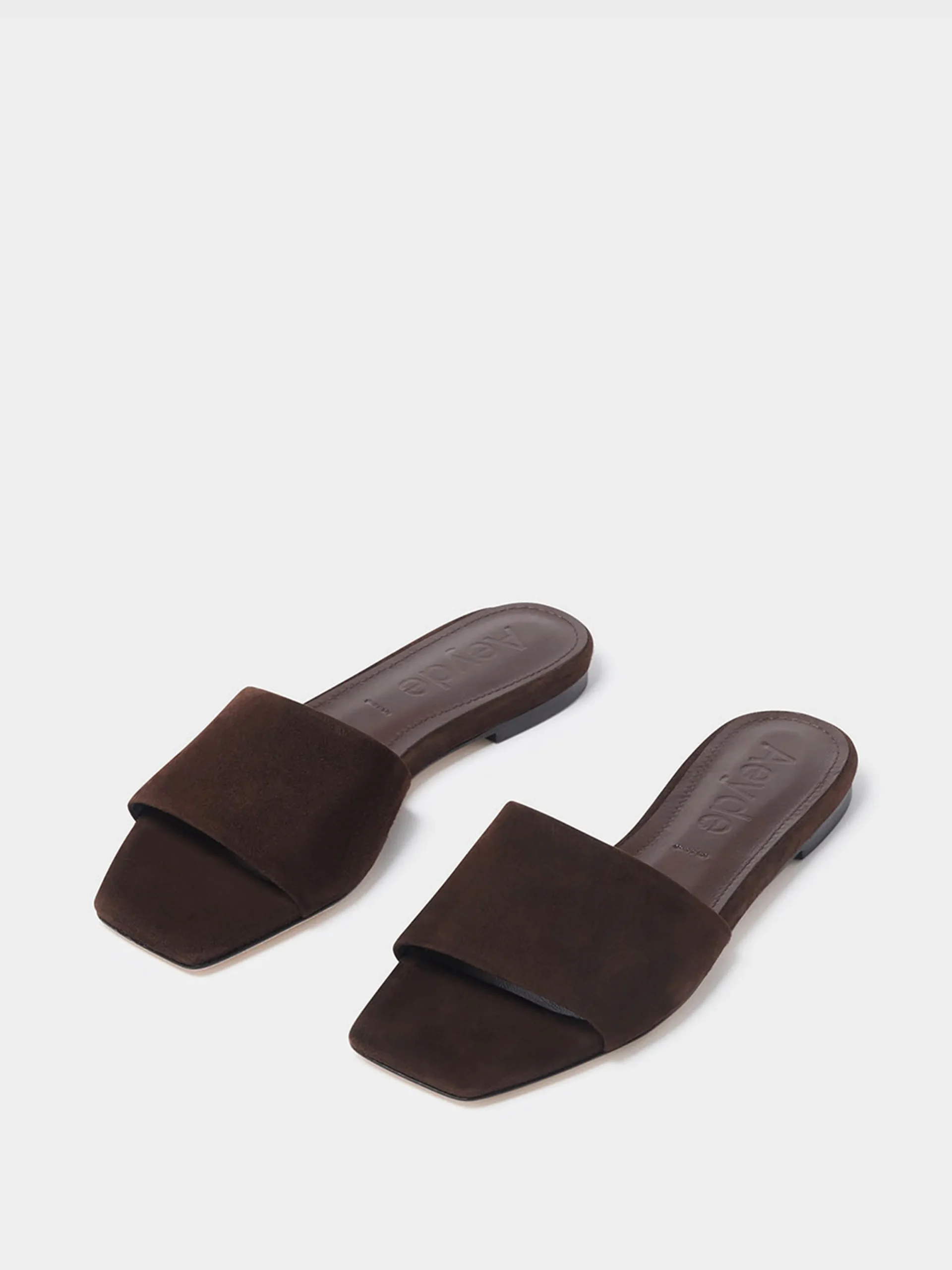 Fashion Aeyde Anna Suede Sandals Moka Suede