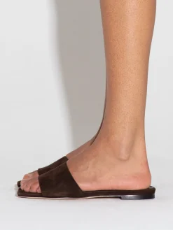 Fashion Aeyde Anna Suede Sandals Moka Suede
