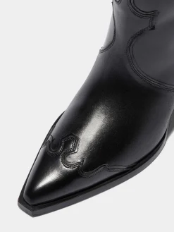 Sale Aeyde Ariel Leather Cowboy Boots Black Calf