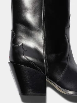 Sale Aeyde Ariel Leather Cowboy Boots Black Calf