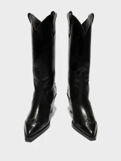 Sale Aeyde Ariel Leather Cowboy Boots Black Calf