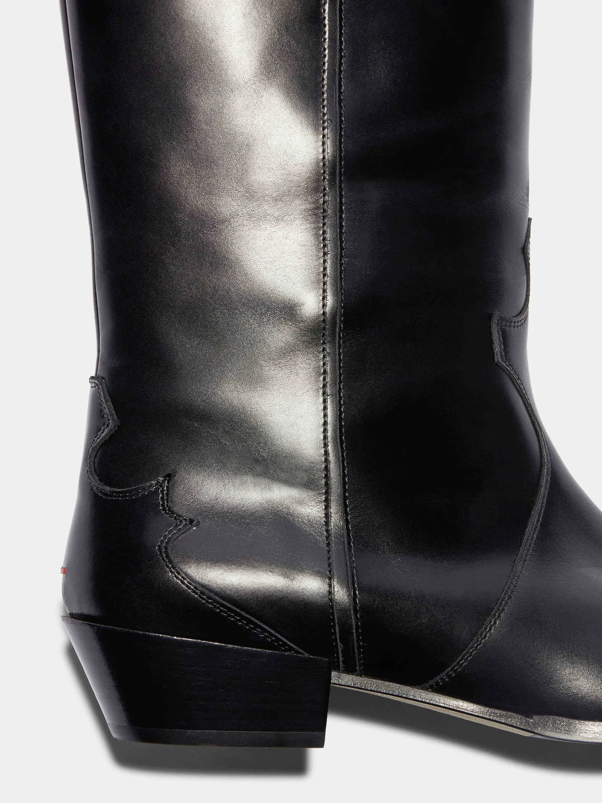 Fashion Aeyde Aruna Leather Knee-High Cowboy Boots Black Calf