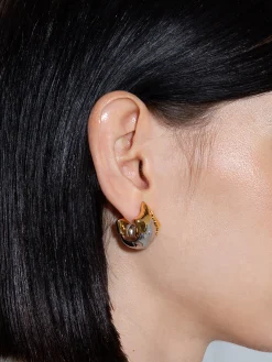 Sale Aeyde August Palladium and 18kt Gold-Plated Earrings 18k Gold/Palladium Plated