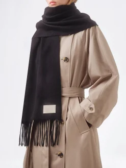 Online Aeyde Bela Cashmere Scarf Black Cashmere