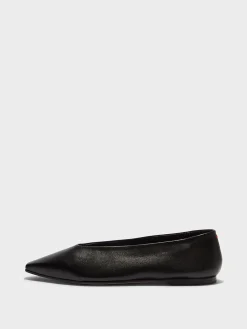 Outlet Aeyde Betty Leather Square-Toe Ballet Flats Black Nappa