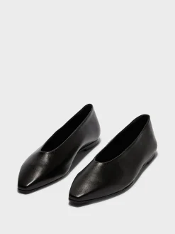 Outlet Aeyde Betty Leather Square-Toe Ballet Flats Black Nappa