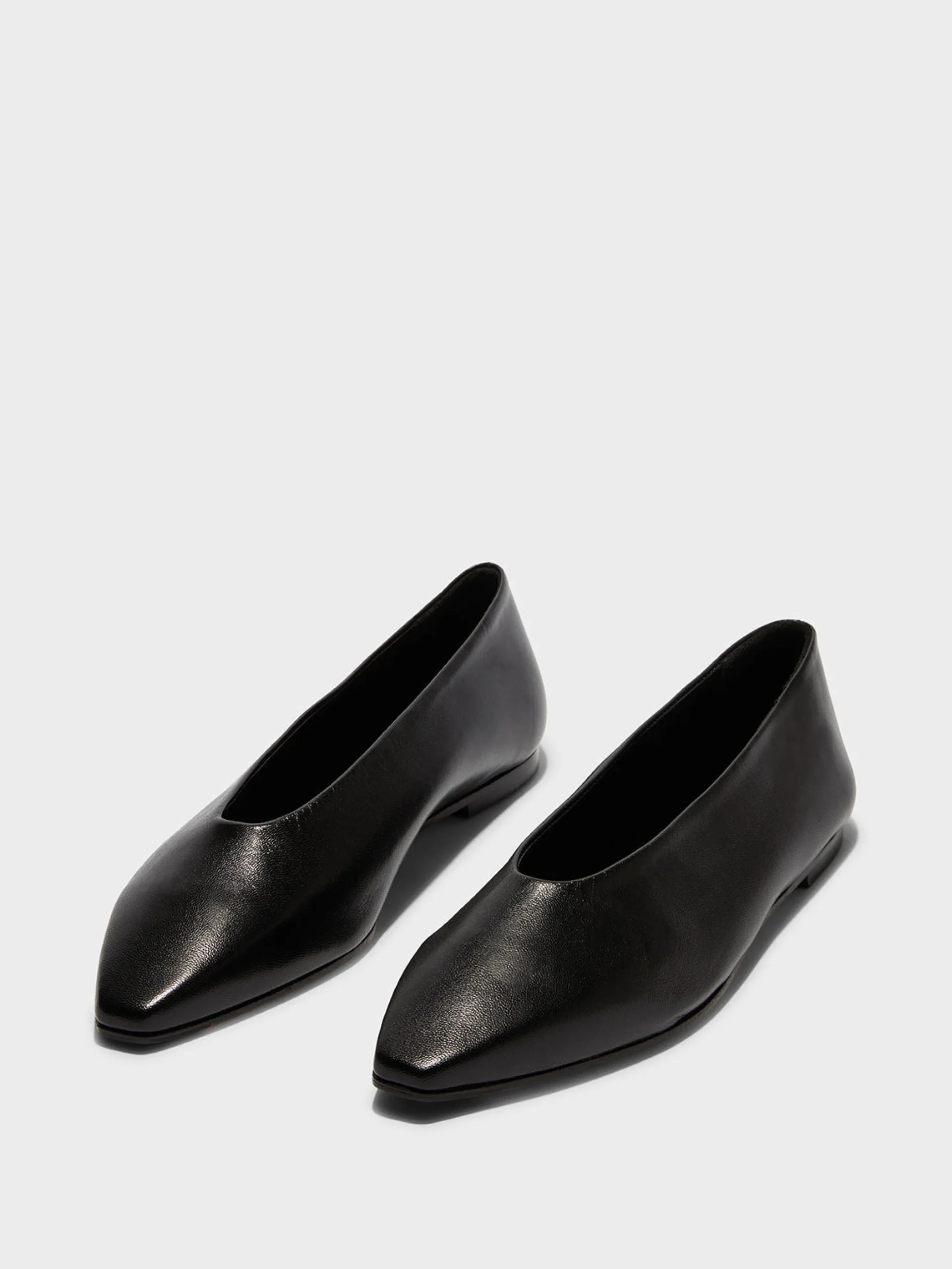 Outlet Aeyde Betty Leather Square-Toe Ballet Flats Black Nappa