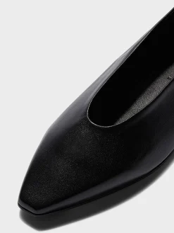 Outlet Aeyde Betty Leather Square-Toe Ballet Flats Black Nappa