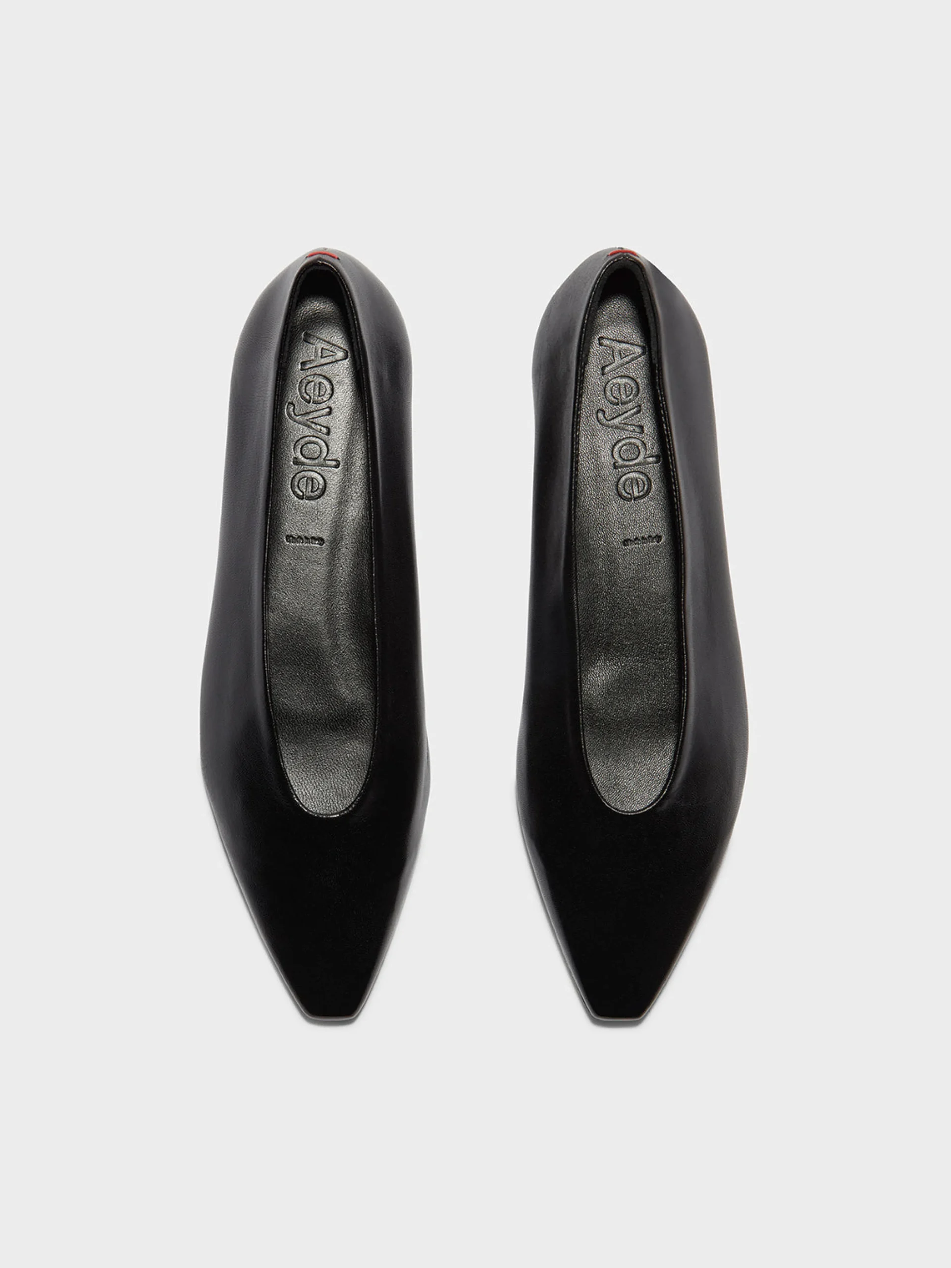 Outlet Aeyde Betty Leather Square-Toe Ballet Flats Black Nappa