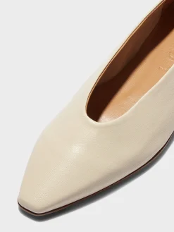 Hot Aeyde Betty Leather Square-Toe Ballet Flats Creamy Nappa