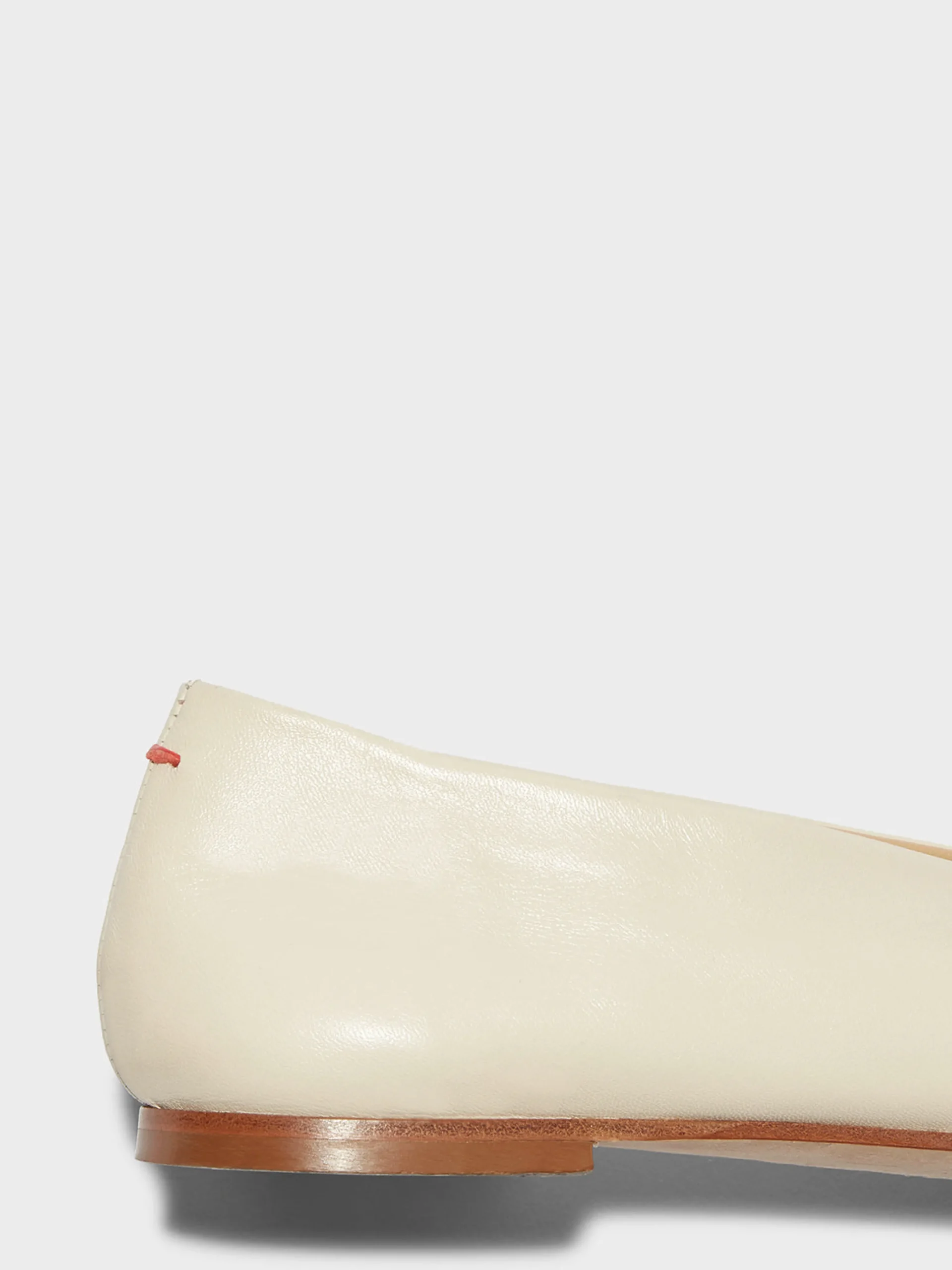 Hot Aeyde Betty Leather Square-Toe Ballet Flats Creamy Nappa