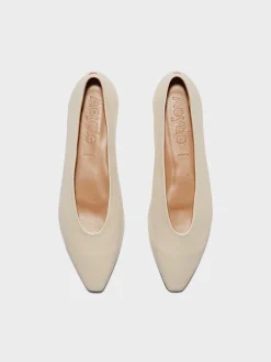 Hot Aeyde Betty Leather Square-Toe Ballet Flats Creamy Nappa