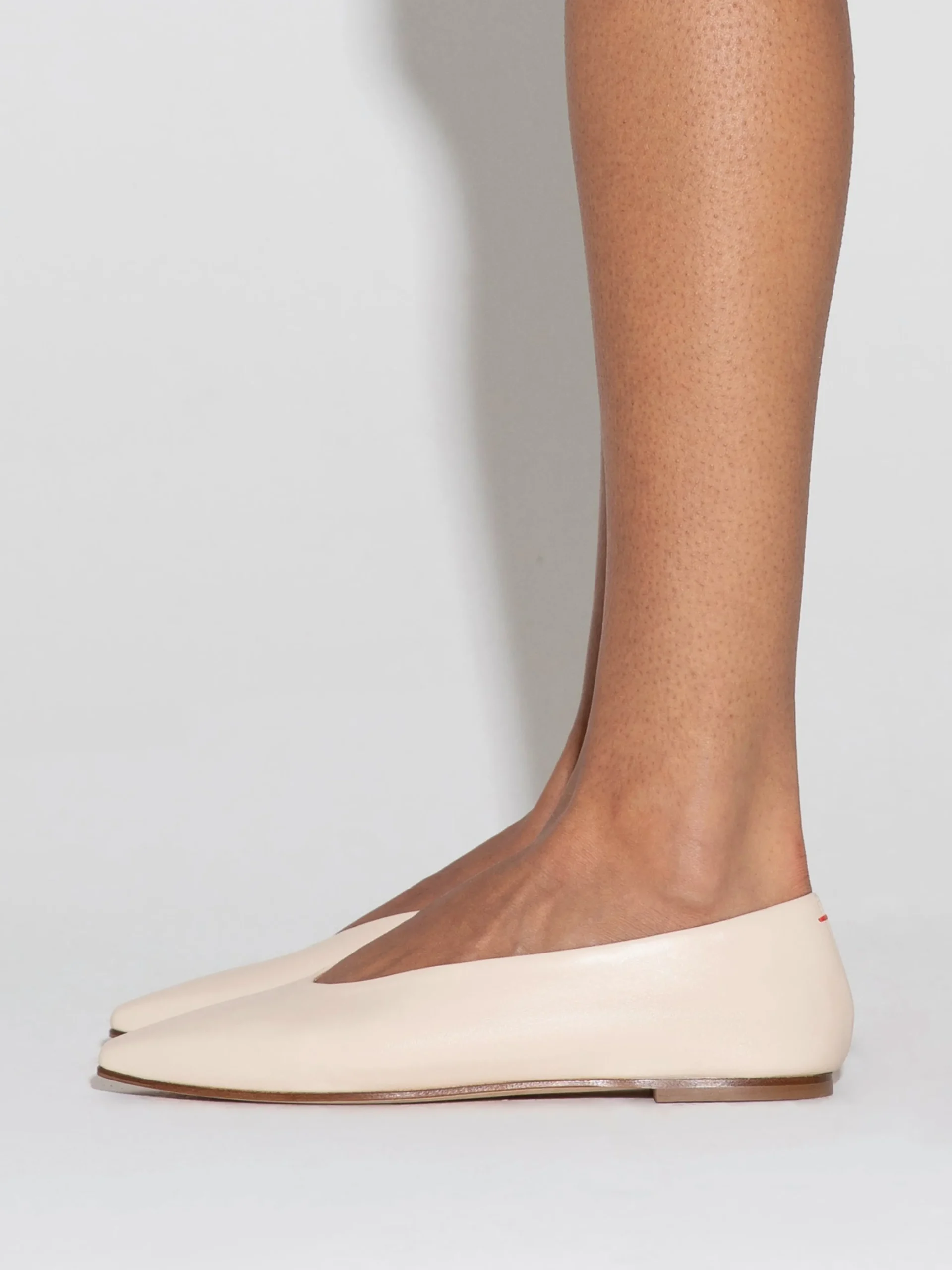 Hot Aeyde Betty Leather Square-Toe Ballet Flats Creamy Nappa
