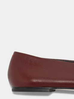 Clearance Aeyde Betty Leather Square-Toe Ballet Flats Port Nappa