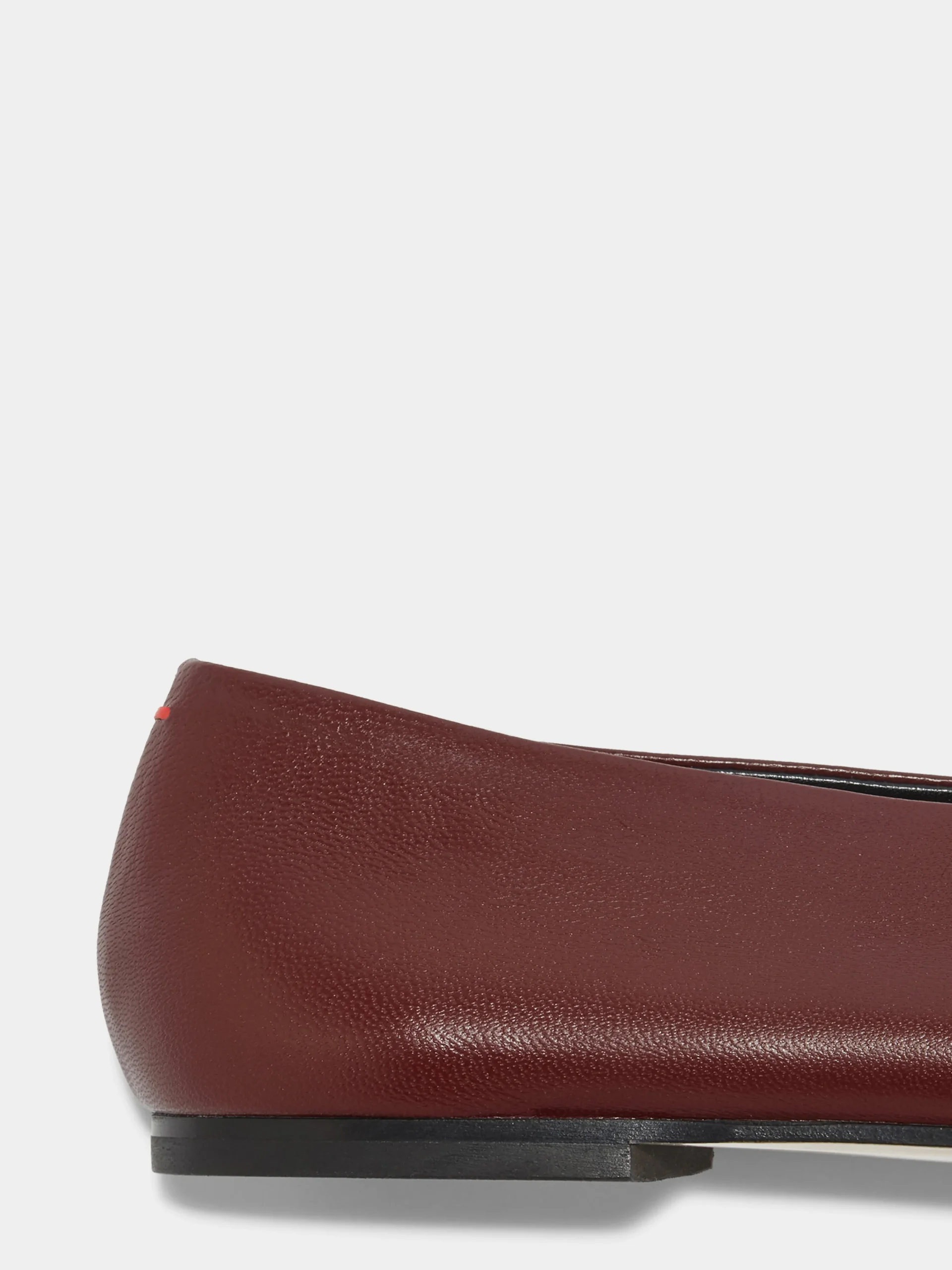 Clearance Aeyde Betty Leather Square-Toe Ballet Flats Port Nappa