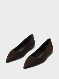Outlet Aeyde Cassy Suede Ballet Flats Moka Suede