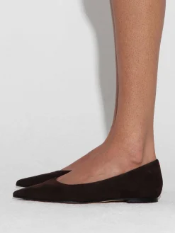 Outlet Aeyde Cassy Suede Ballet Flats Moka Suede