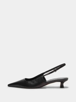 Online Aeyde Catrina Leather Slingback Pumps Black Nappa