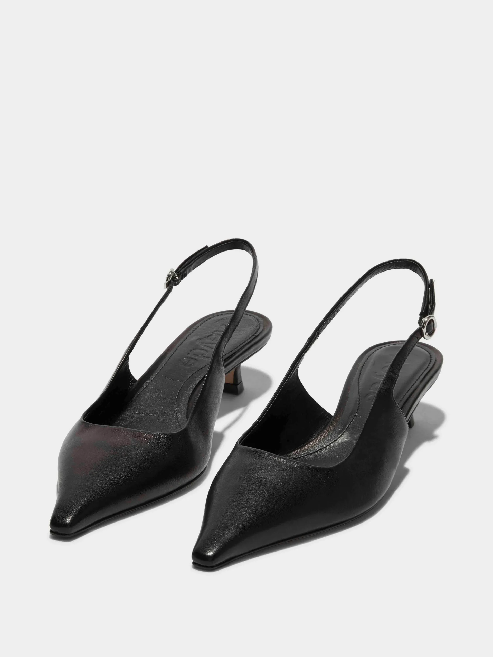 Online Aeyde Catrina Leather Slingback Pumps Black Nappa