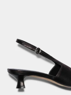 Online Aeyde Catrina Leather Slingback Pumps Black Nappa