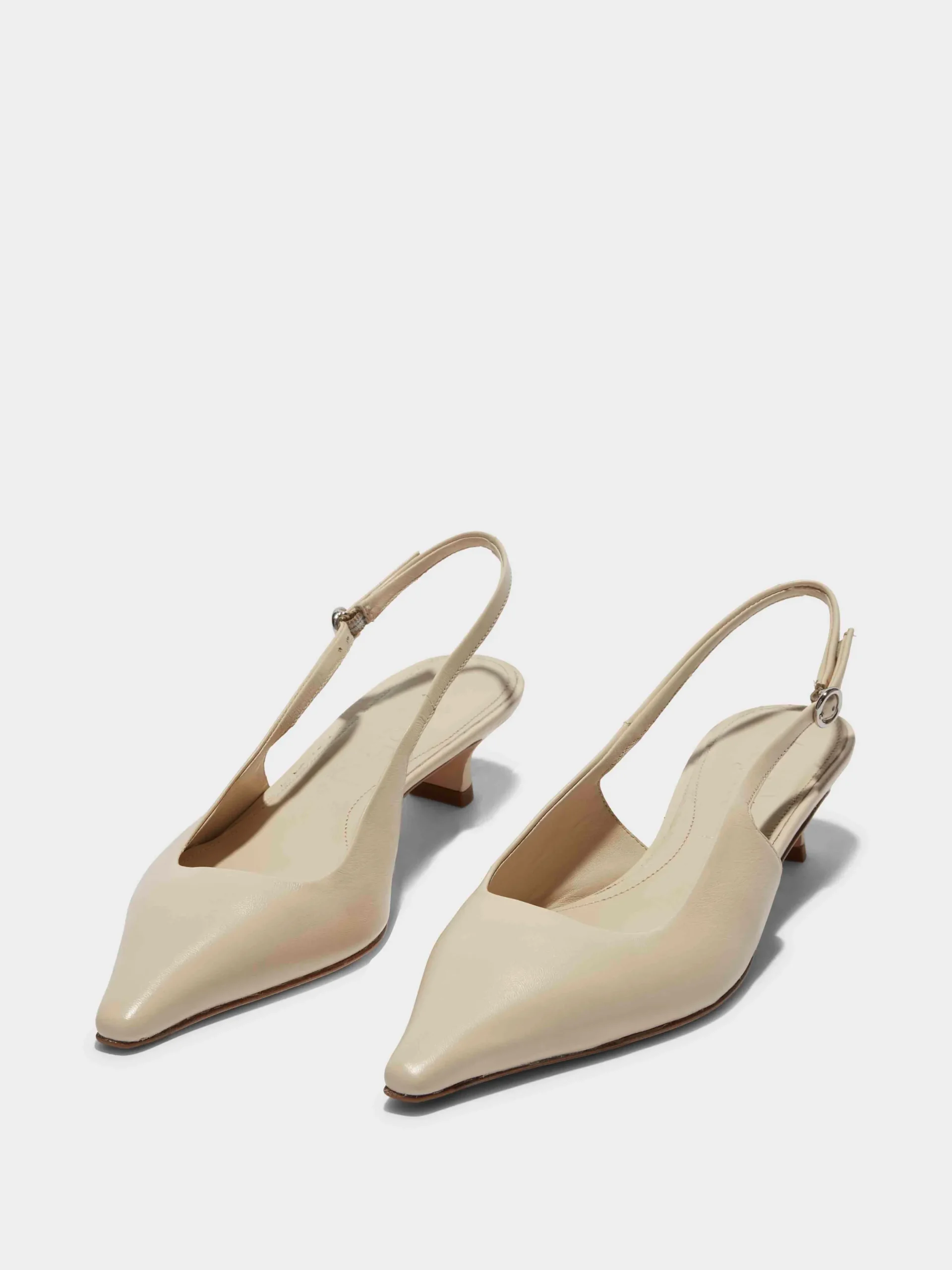 Online Aeyde Catrina Leather Slingback Pumps Creamy Nappa