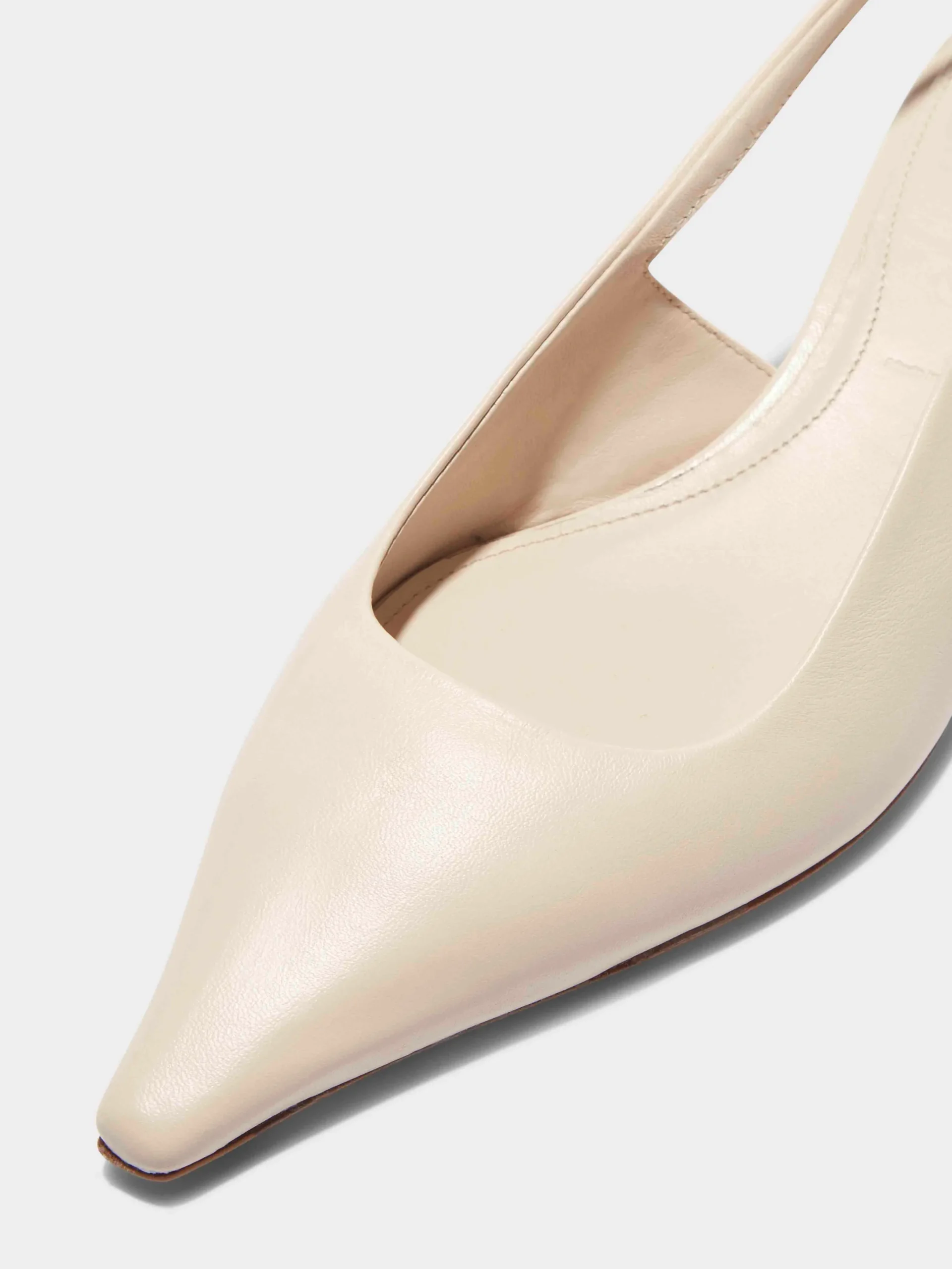 Online Aeyde Catrina Leather Slingback Pumps Creamy Nappa